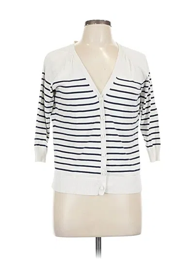 Pre-owned New York And Company Cardigan Sweater In White