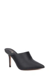 New York And Company Carlette Snake Embossed Heeled Mule In Black Croc