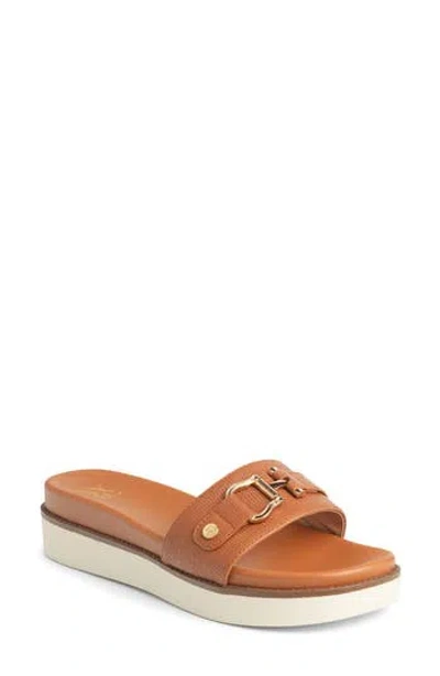 New York And Company Carlyn Platform Wedge Slide Sandal In Brown