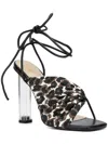 NEW YORK AND COMPANY CAROLLE WOMENS ANIMAL PRINT SQUARE TOE HEELS