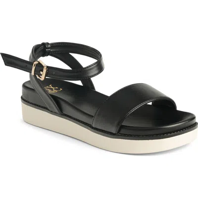 New York And Company Charli Ankle Strap Platform Sandal In Black