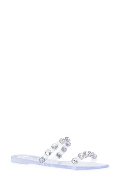 New York And Company Chava Rhinestone Jelly Sandal In Clear