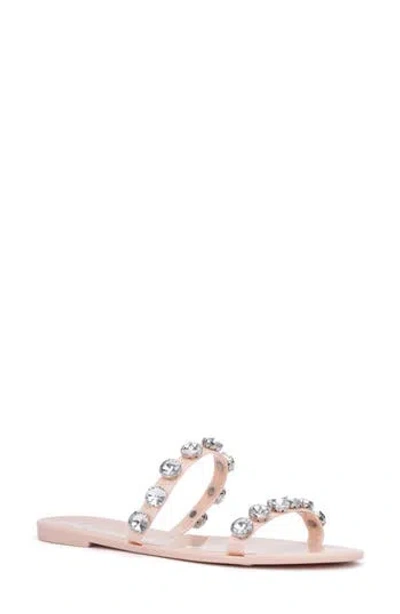 New York And Company Chava Rhinestone Jelly Sandal In Pink