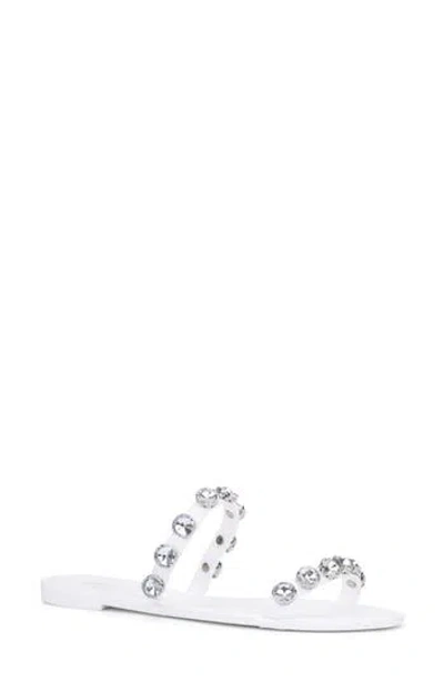 New York And Company Chava Rhinestone Jelly Sandal In White
