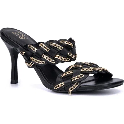 New York And Company Courtney Chain Sandal In Black