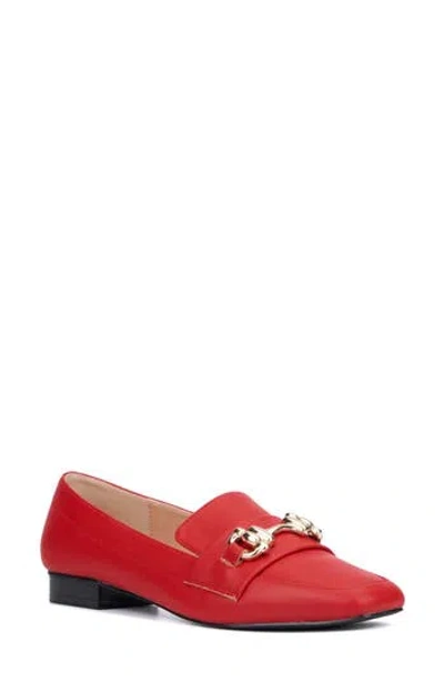 New York And Company Damara Horsebit Loafer In Red