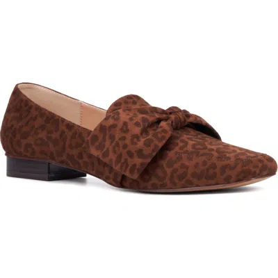 New York And Company Dominica Bow Loafer In Brown Leopard