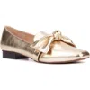 New York And Company Dominica Bow Loafer In Gold