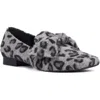 New York And Company Dominica Bow Loafer In Light Grey Leopard