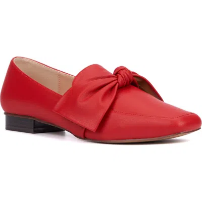New York And Company Dominica Bow Loafer In Red