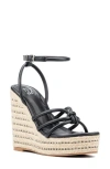 New York And Company Electra Women's Rhinestone Embedded Wedge Sandals In Black