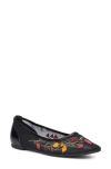 New York And Company Elisabette Mesh Flat In Black Multi Floral