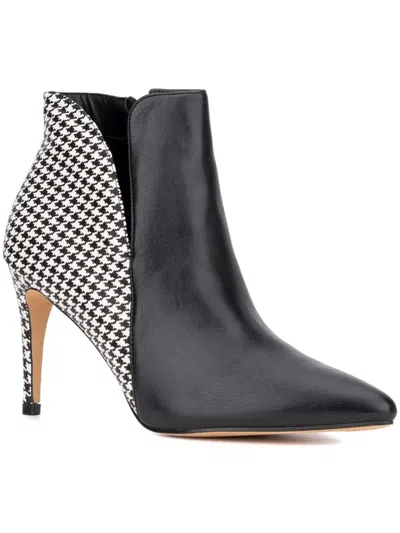 New York And Company Emani Womens Faux Leather Ankle Boots In Black
