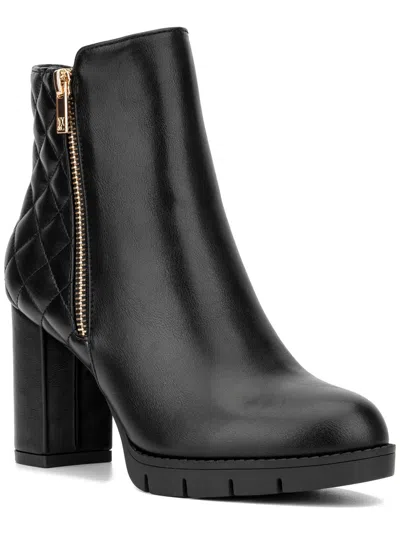 New York And Company Emmalynn Bootie Womens Zipper Man Made Ankle Boots In Black