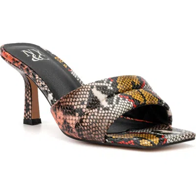 New York And Company Evelina Heeled Sandal In Yellow Multi
