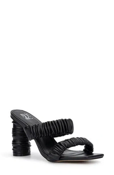 New York And Company Faina Ruched Strap Sandal In Black