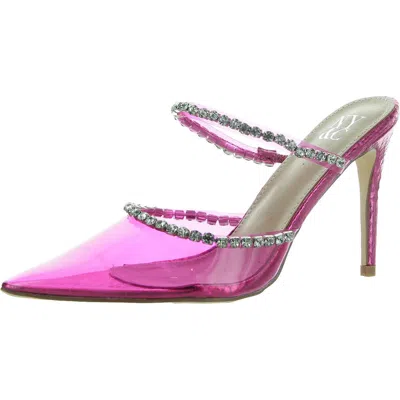 New York And Company Fatima Womens Slip On Transparent Strappy Sandals In Pink