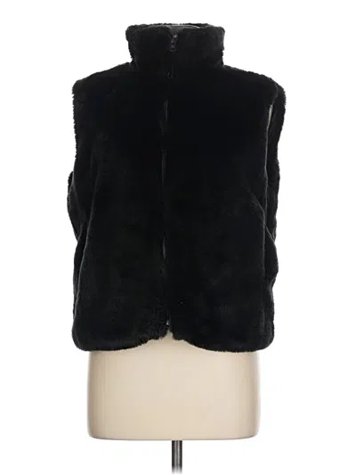 Pre-owned New York And Company Faux Fur Vest In Black