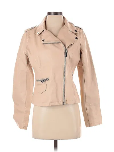 Pre-owned New York And Company Faux Leather Jacket In Brown