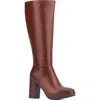 New York And Company Felicity Knee High Boot In Dark Cognac