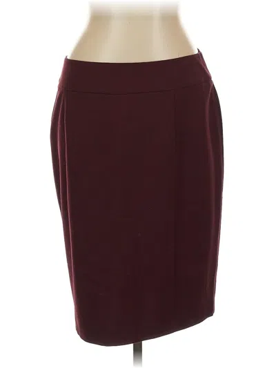 Pre-owned New York And Company Formal Skirt In Burgundy