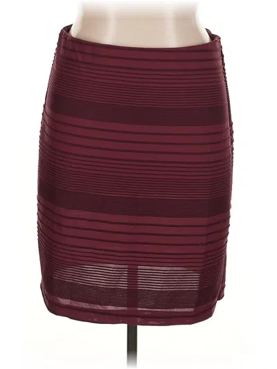 Pre-owned New York And Company Formal Skirt In Burgundy
