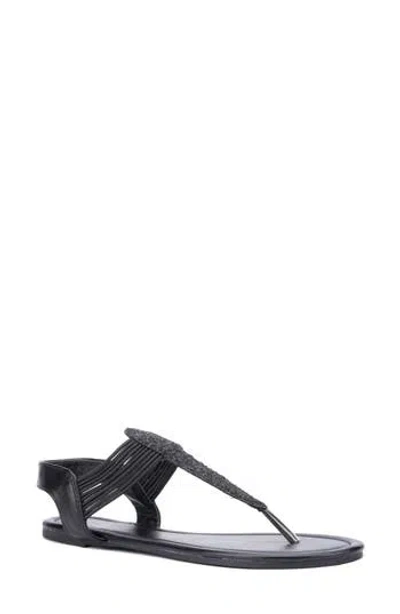 New York And Company Freya T-strap Flat Sandal In Black