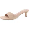 New York And Company Gaia Womens Solid Faux Leather Heels In Nude