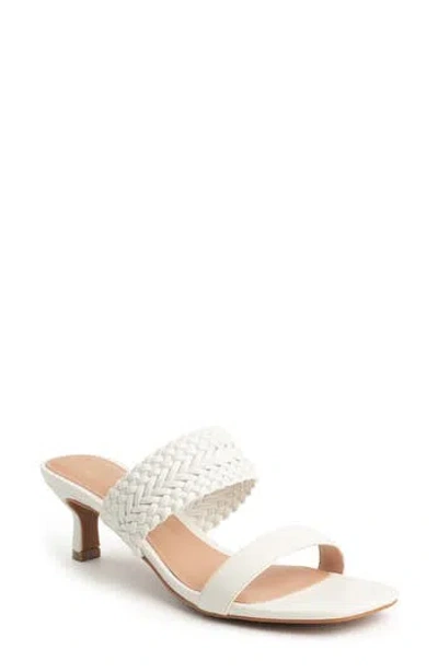 New York And Company Gretchen Kitten Heel Slide Sandal In White