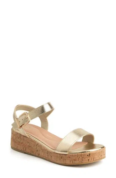New York And Company Halina Platform Wedge Sandal In Animal Print