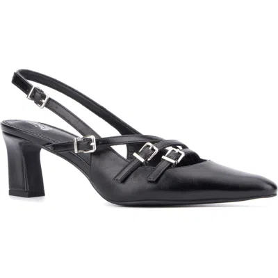 New York And Company Imari Slingback Pump In Black Metallic