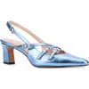 New York And Company Imari Slingback Pump In Blue Metallic