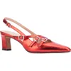 New York And Company Imari Slingback Pump In Red Metallic