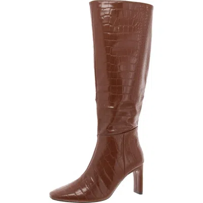 New York And Company Isabelle Womens Zipper Manmade Knee-high Boots In Brown