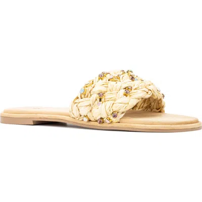 New York And Company Izzy Slide Sandal In Natural