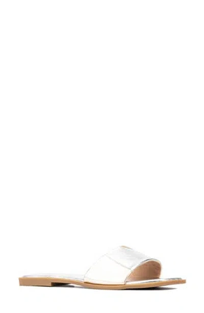 New York And Company Janice Slide Sandal In Silver/gold