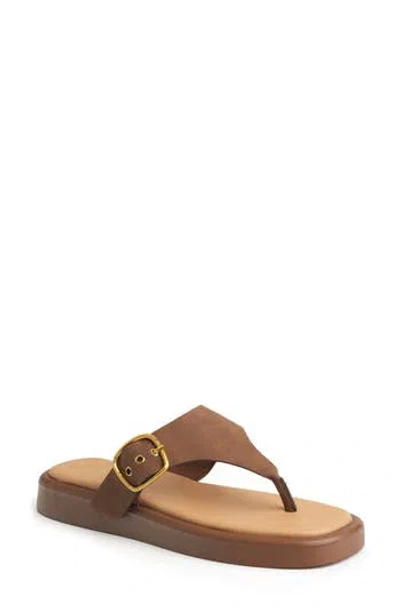 New York And Company Jett Platform Wedge Flip Flop In Brown