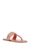 New York And Company Joyce Beaded T-strap Sandal In Pink