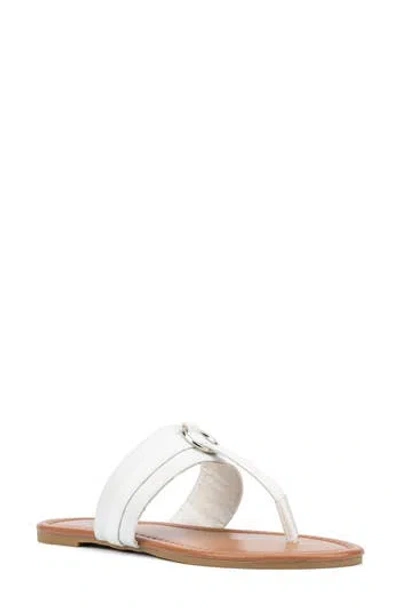 New York And Company Juliana Slide Sandal In White