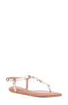 New York And Company Kaia T-strap Sandal In Rose Gold
