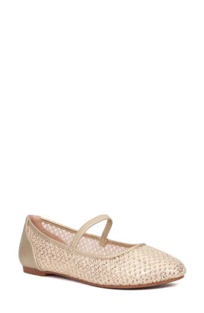 New York And Company Lara Woven Ballet Flat In Gold