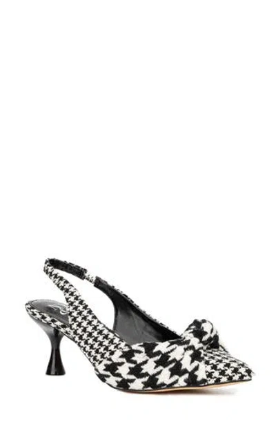 New York And Company Laura Houndstooth Slingback Pump In Black