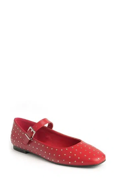 New York And Company Lavonna Studded Mary Jane Flat In Red