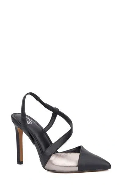 New York And Company Lola Slingback Pump In Black/silver
