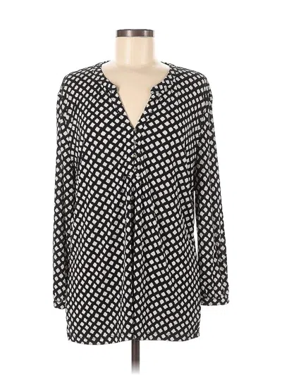 Pre-owned New York And Company Long Sleeve Blouse In Black