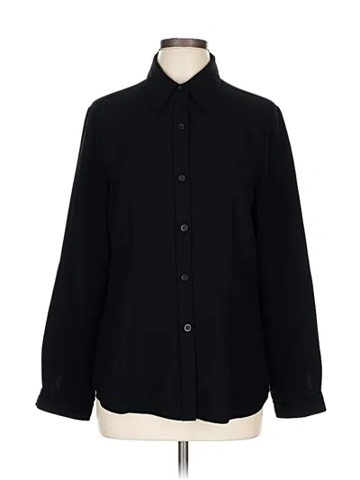 Pre-owned New York And Company Long Sleeve Blouse In Black