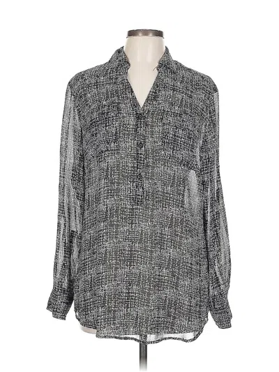 Pre-owned New York And Company Long Sleeve Blouse In Gray