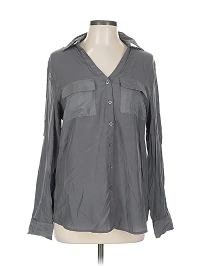 Pre-owned New York And Company Long Sleeve Blouse In Gray