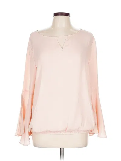 Pre-owned New York And Company Long Sleeve Blouse In Pink
