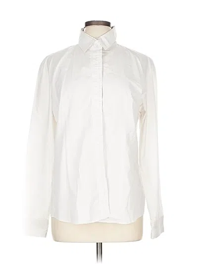 Pre-owned New York And Company Long Sleeve Blouse In White